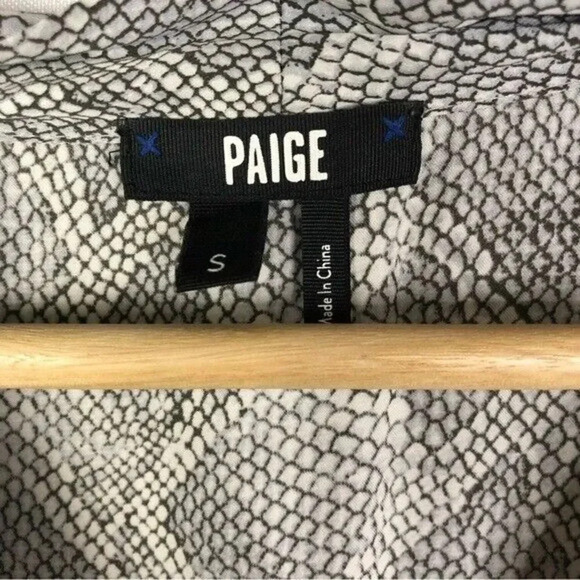 Paige Sevilla Snake Print Silver Satin Wrap Bodysuit S - Picture 6 of 6
